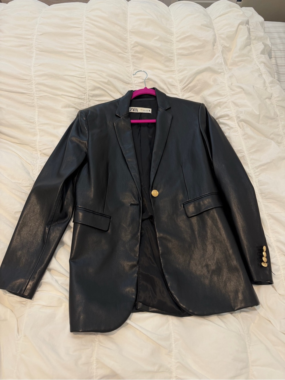 Zara Black Faux Leather Jacket